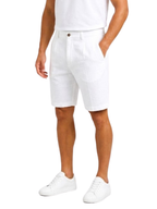 Men's Double Pleated Front Fitted Chino Shorts with Button Fly Belt Loops and Side Pockets