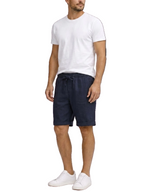 Men's Elasticated Drawstring Waist Pull-On Turn-Up Cuffed Hem Side Pocket Casual Shorts