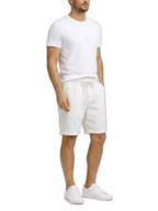 Men's Elasticated Drawstring Waist Pull-On Turn-Up Cuffed Hem Side Pocket Casual Shorts